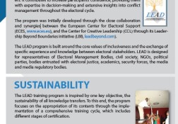 Sintesi del corso di formazione “Leadership e gestione dei conflitti per gli attori del processo elettorale” (LEAD)