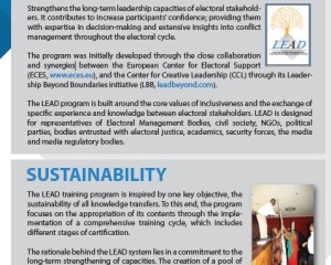 Sintesi del corso di formazione “Leadership e gestione dei conflitti per gli attori del processo elettorale” (LEAD)